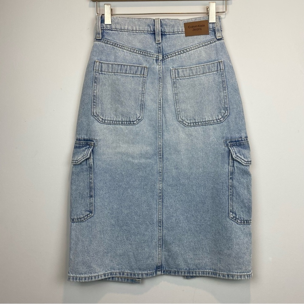 Calvin Klein • cargo denim midi skirt - Picture 5 of 14